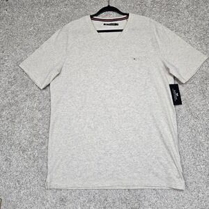 Buttercloth V-Neck Shirt Mens XL Gray S/S soft cotton pocket stretch NEW